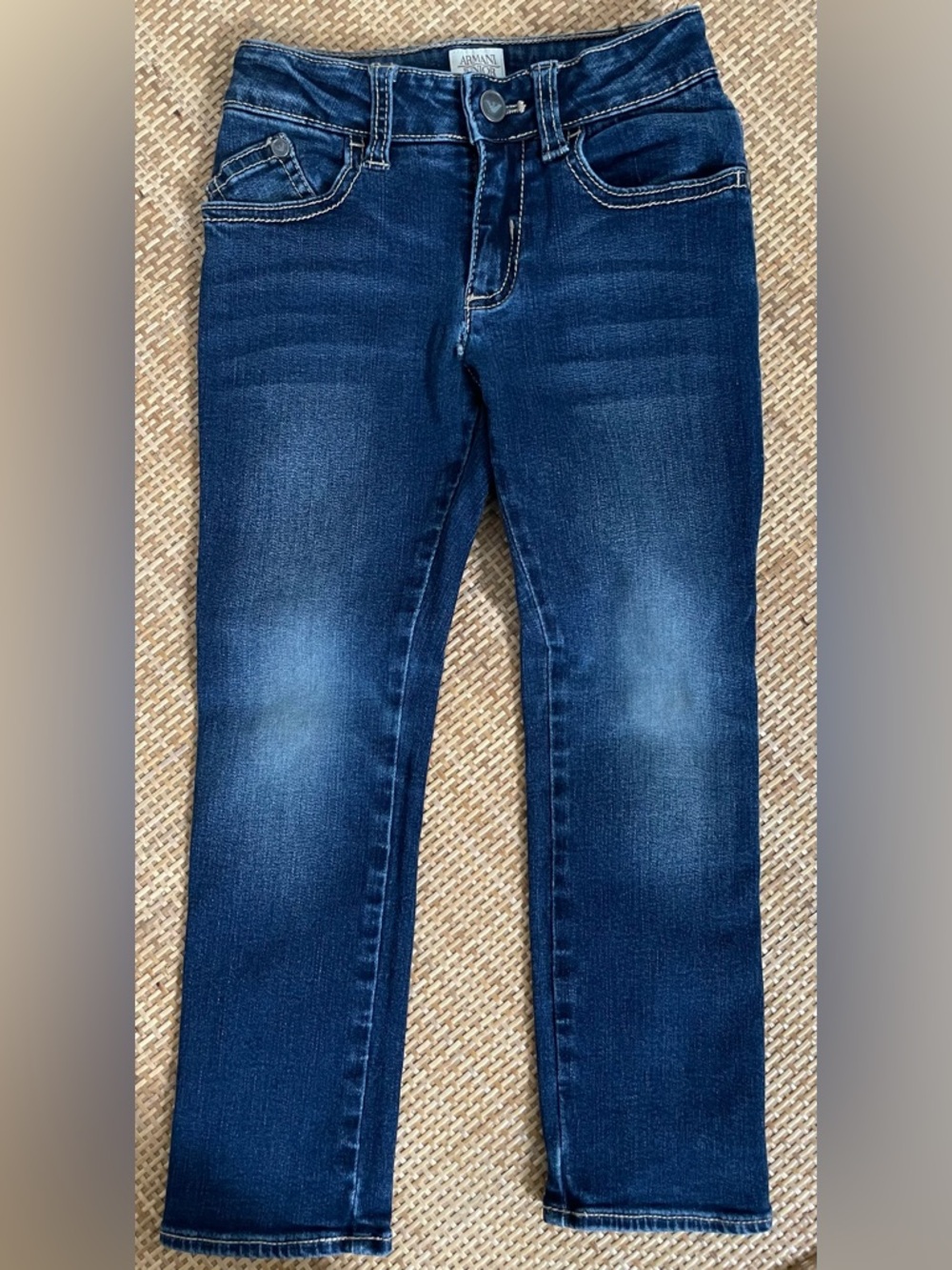 Armani Junior Dark Blue Denim Jeans with Contrast Trim
